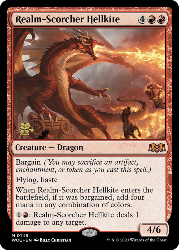 Realm Scorcher Hellkite 145 (Prerelease Cards)  - Foil | Good Games Adelaide SA