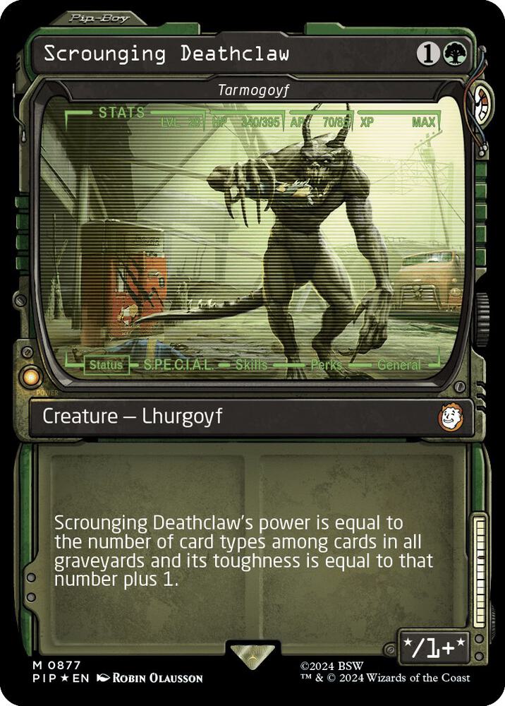 Scrounging Deathclaw Tarmogoyf 877 (Universes Beyond: Fallout)  - Foil | Good Games Adelaide SA