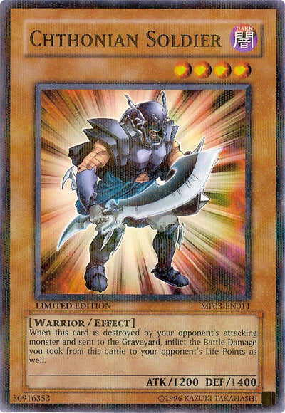 Chthonian Soldier [MF03-EN011] Parallel Rare | Good Games Adelaide SA