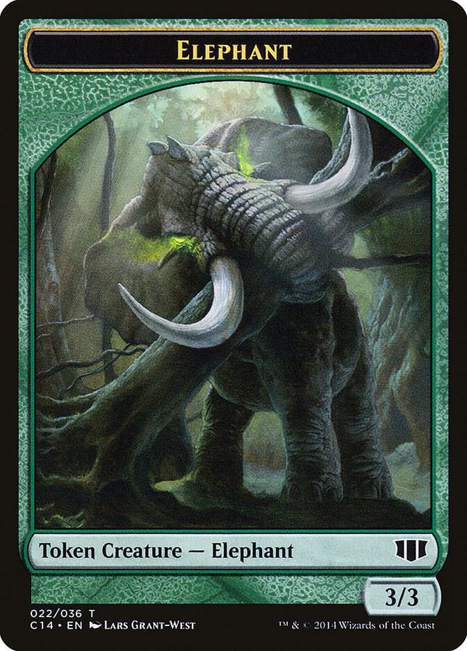 Elephant Elf Warrior Double Sided Token 22 // 24 (Commander 2014)  | Good Games Adelaide SA