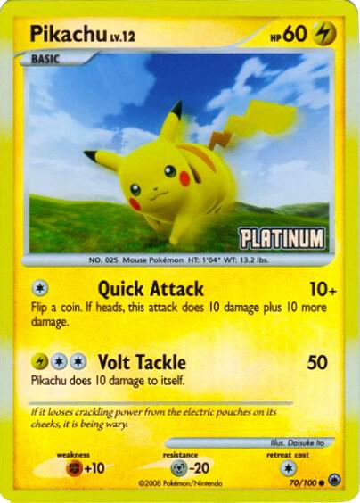 Pikachu 70 100 Platinum 070/100 (Burger King Promos)  - Reverse Holofoil | Good Games Adelaide SA