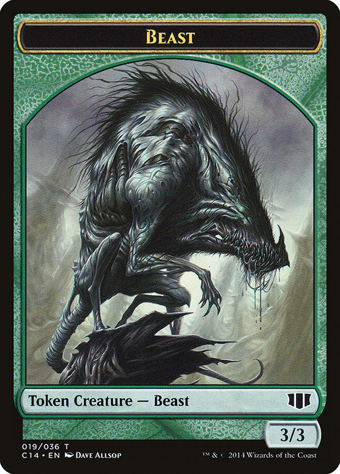 Elemental // Beast (019/036) Double-sided Token [Commander 2014 Tokens] | Good Games Adelaide SA
