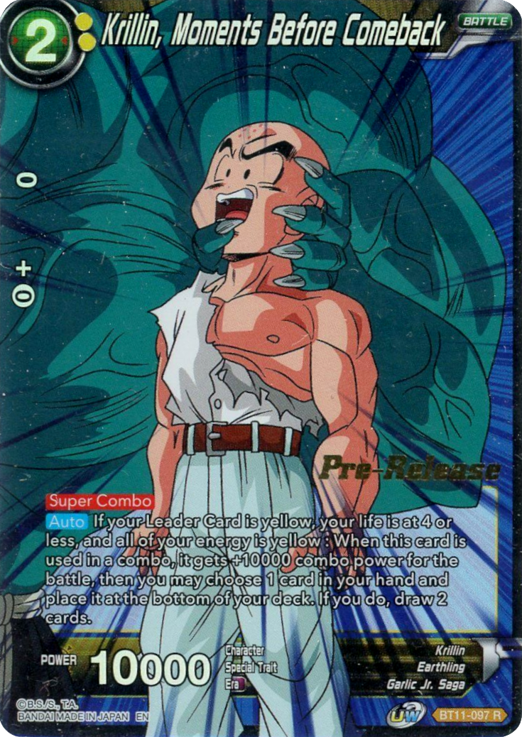 Krillin, Moments Before Comeback (BT11-097) [Vermilion Bloodline Prerelease Promos] | Good Games Adelaide SA