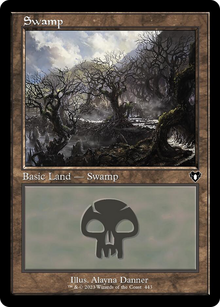 Swamp (443) (Retro) [Commander Masters] | Good Games Adelaide SA