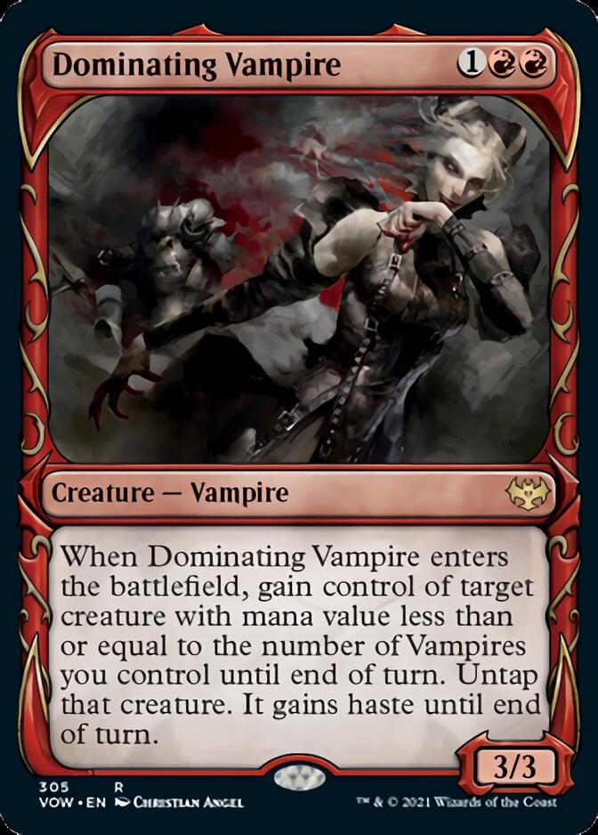 Dominating Vampire (Showcase Fang Frame) [Innistrad: Crimson Vow] | Good Games Adelaide SA