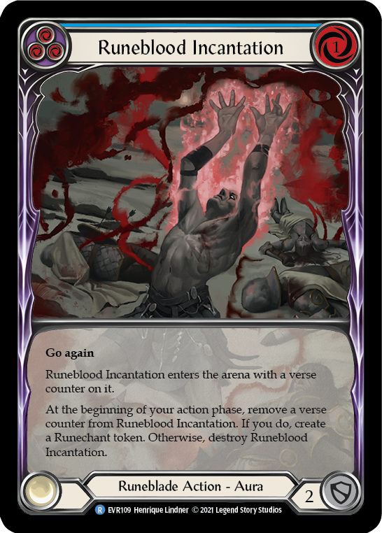Runeblood Incantation (Blue) [EVR109] (Everfest)  1st Edition Extended Art Rainbow Foil | Good Games Adelaide SA