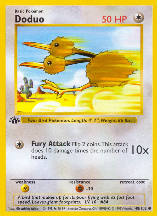 Doduo (48/102) (Shadowless) [Base Set 1st Edition] | Good Games Adelaide SA