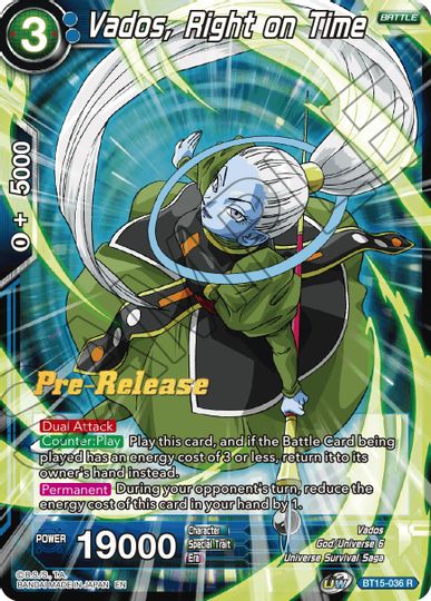 Vados, Right on Time (BT15-036) [Saiyan Showdown Prerelease Promos] | Good Games Adelaide SA