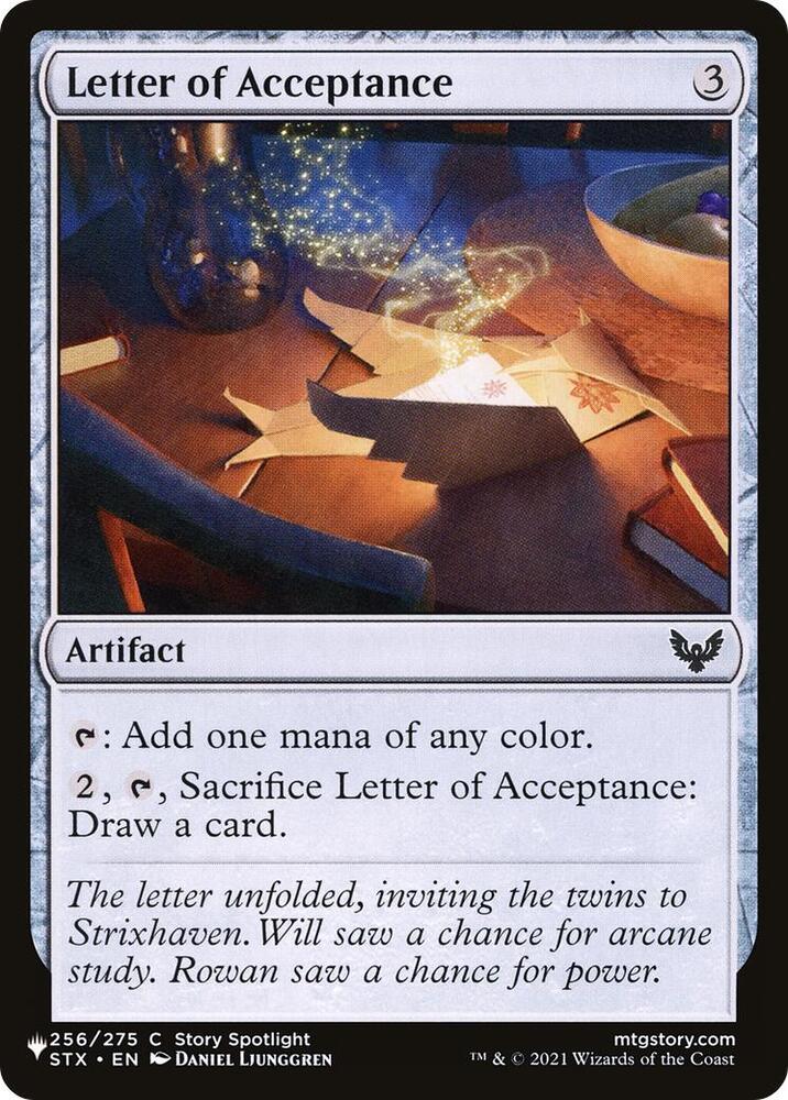 Letter of Acceptance 256/275 (The List Reprints)  | Good Games Adelaide SA