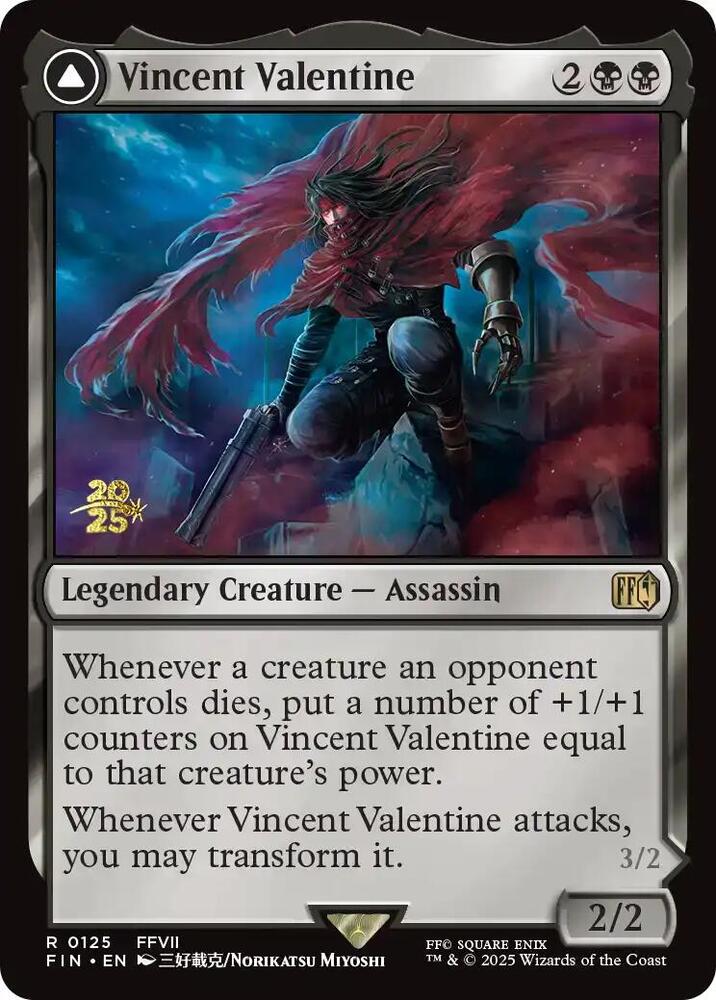 Vincent Valentine 125 (Prerelease Cards)  - Foil | Good Games Adelaide SA