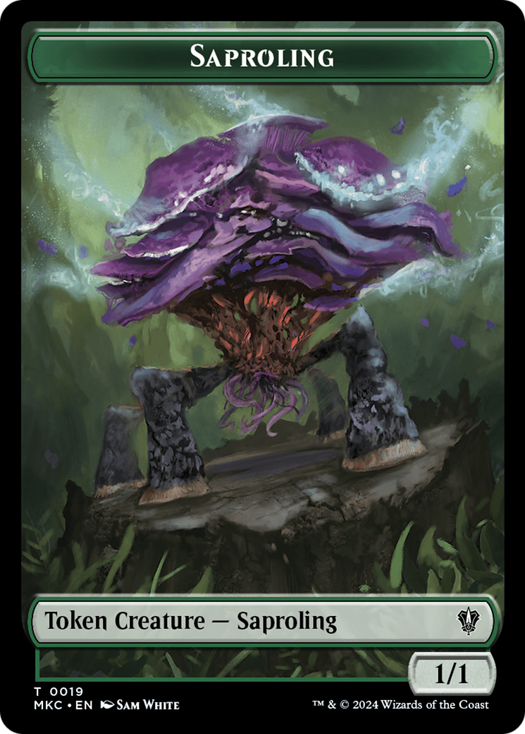 Saproling // Morph Double-Sided Token [Murders at Karlov Manor Commander Tokens] | Good Games Adelaide SA