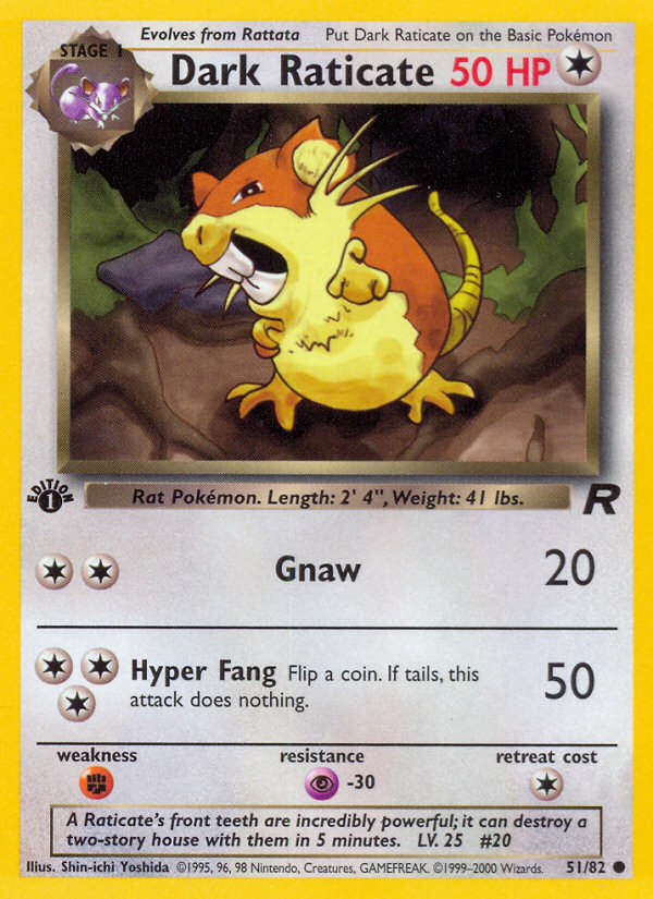 Dark Raticate (51/82) [Team Rocket 1st Edition] | Good Games Adelaide SA