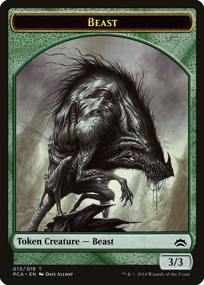 Beast // Saproling Double-sided Token [Planechase Anthology Tokens] | Good Games Adelaide SA