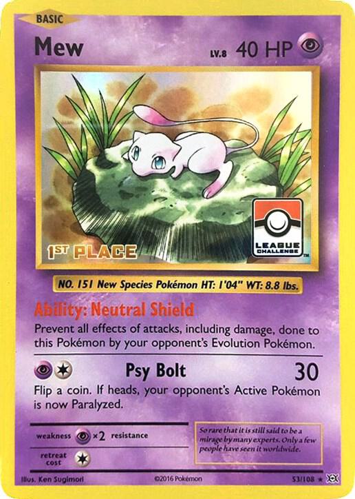 Mew 53 108 League Challenge 1st Place 053/108 (League & Championship Cards)  - Holofoil | Good Games Adelaide SA