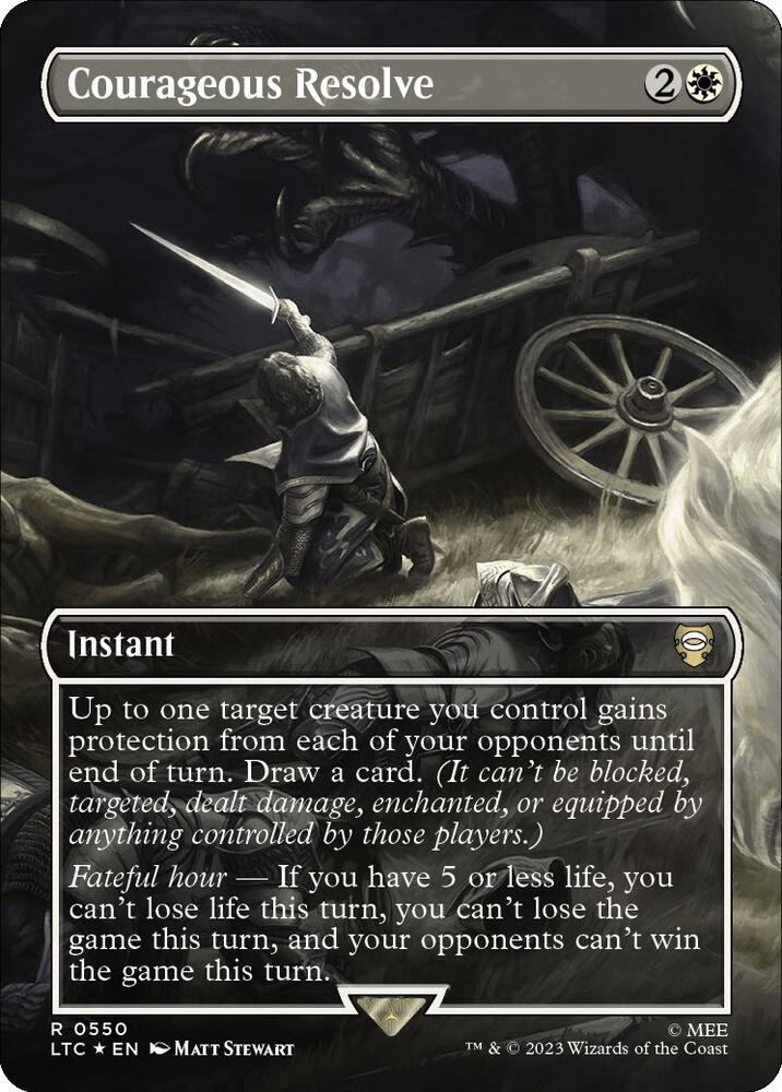 Courageous Resolve 550 (Commander: The Lord of the Rings: Tales of Middle-earth)  - Borderless Surge Foil | Good Games Adelaide SA