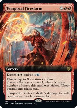 Temporal Firestorm Extended Art 411 (Dominaria United)  - Foil | Good Games Adelaide SA