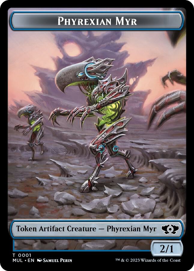 Phyrexian Myr Knight Double Sided Token 1 // 10 (March of the Machine)  - Foil | Good Games Adelaide SA