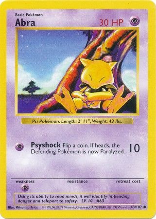 Abra (43/102) [Base Set Shadowless Unlimited] | Good Games Adelaide SA