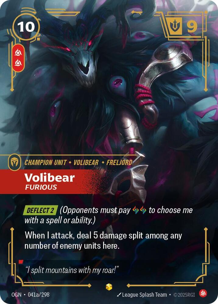 Volibear - Furious 041a/298 (Origins)  - Foil | Good Games Adelaide SA