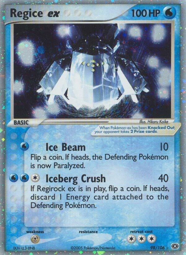 Regice ex 98/106 (Emerald)  - Holofoil | Good Games Adelaide SA