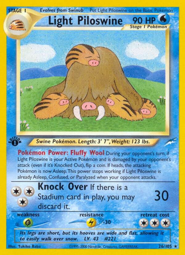 Light Piloswine 026/105 (Neo Destiny)  - 1st Edition | Good Games Adelaide SA