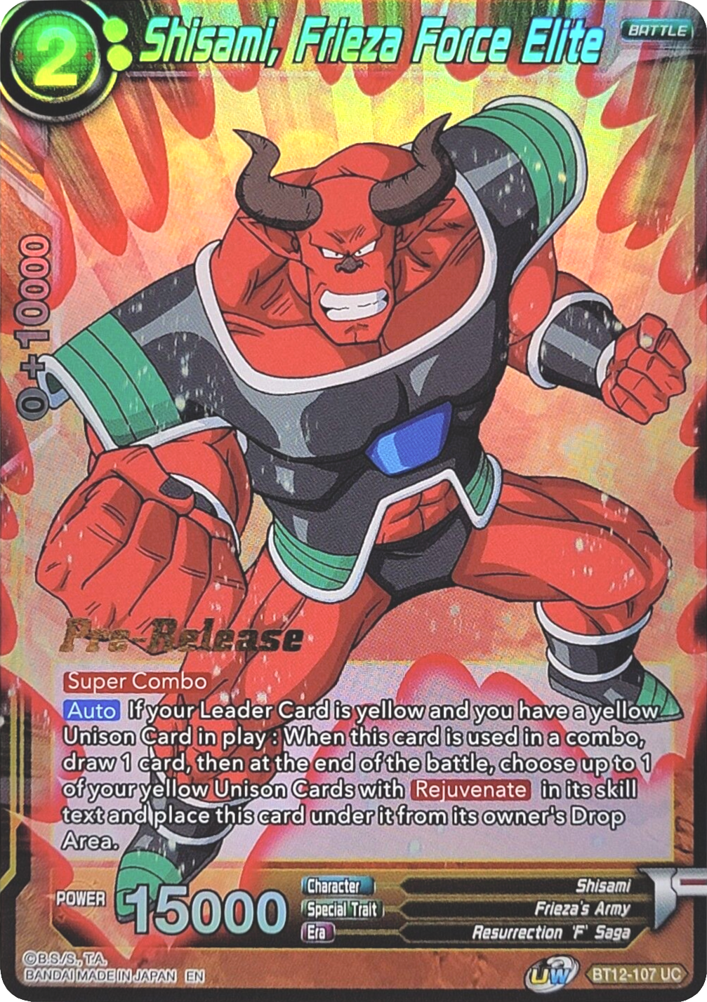 Shisami, Frieza Force Elite (Vicious Rejuvenation) [BT12-107] | Good Games Adelaide SA