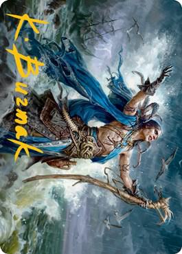 Lier Disciple of the Drowned Art Card Gold Stamped Signature 25 (Art Series: Innistrad: Midnight Hunt)  | Good Games Adelaide SA