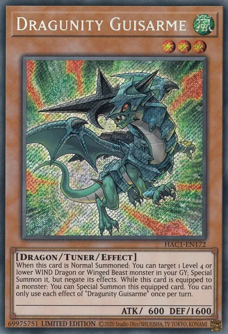 Dragunity Guisarme [HAC1-EN172] Secret Rare | Good Games Adelaide SA