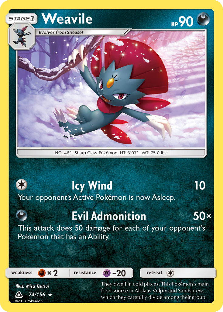 Weavile (74/156) [Sun & Moon: Ultra Prism] | Good Games Adelaide SA
