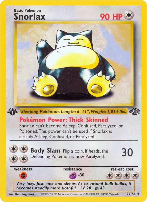 Snorlax 27/64 (Jungle)  - 1st Edition | Good Games Adelaide SA