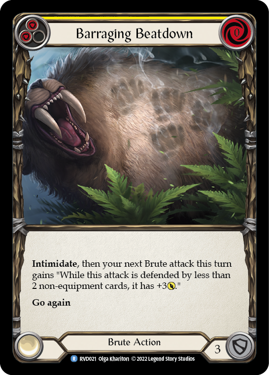 Barraging Beatdown (Yellow) [RVD021] (Classic Battles: Rhinar vs Dorinthea) | Good Games Adelaide SA