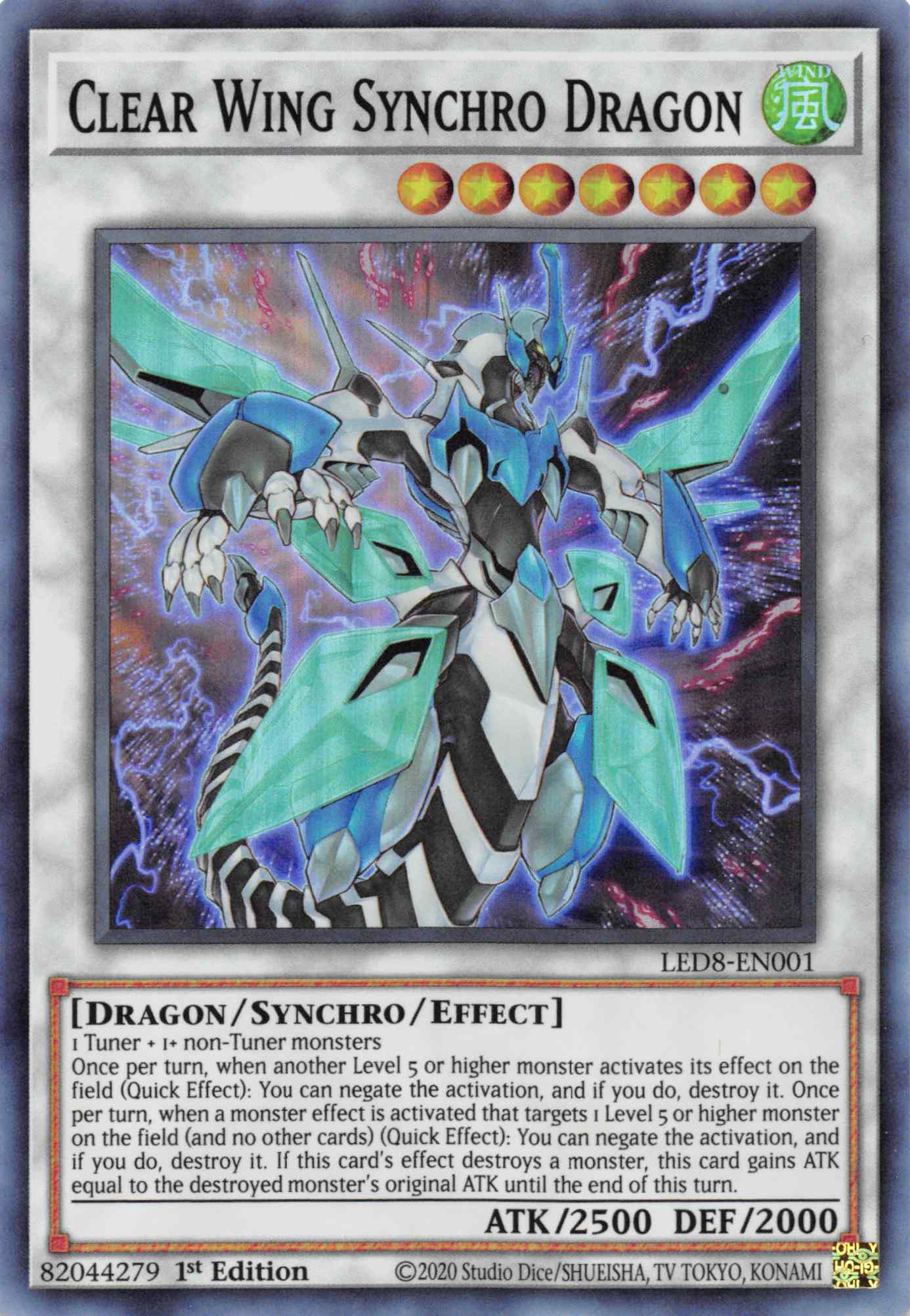 Clear Wing Synchro Dragon [LED8-EN001] Super Rare | Good Games Adelaide SA