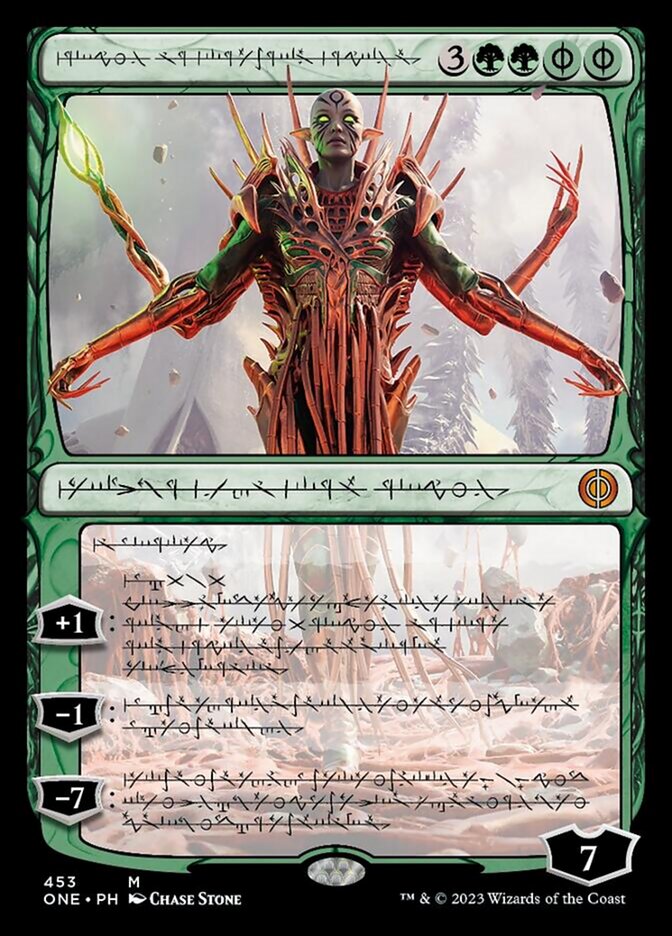Nissa, Ascended Animist (Phyrexianized Step-and-Compleat Foil) [Phyrexia: All Will Be One] | Good Games Adelaide SA