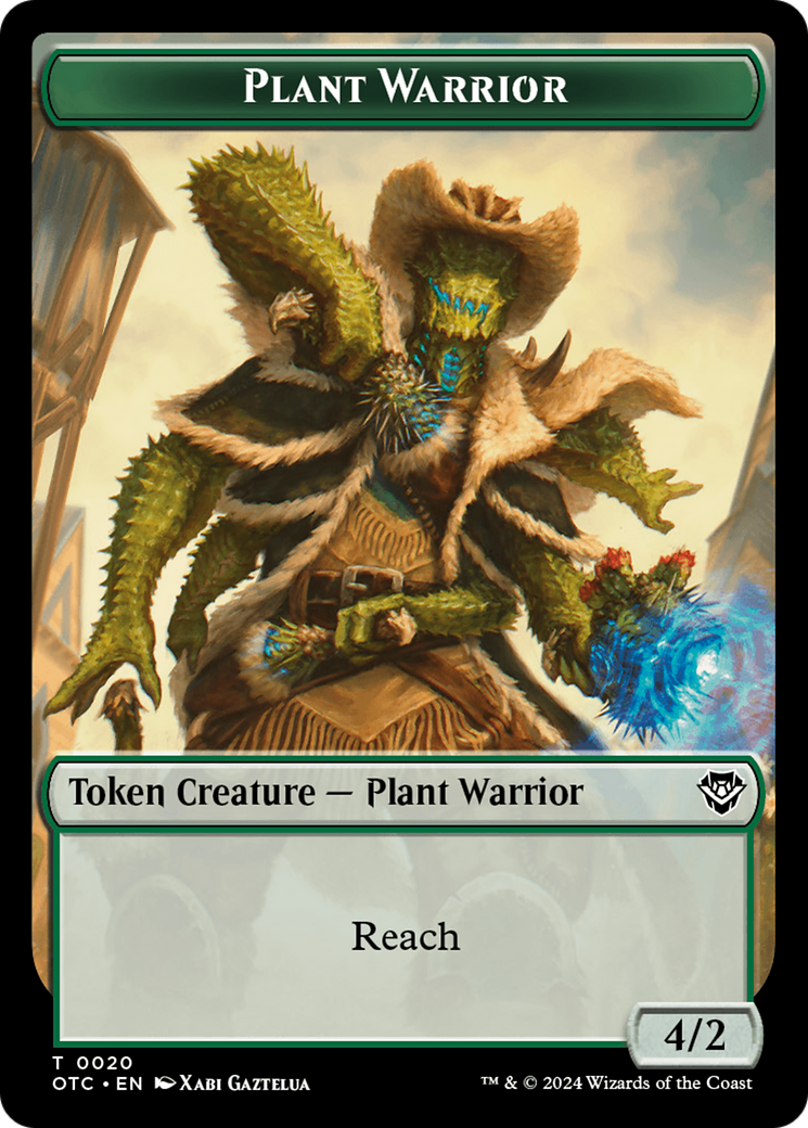 Plant Warrior // Plant Double-Sided Token [Outlaws of Thunder Junction Commander Tokens] | Good Games Adelaide SA