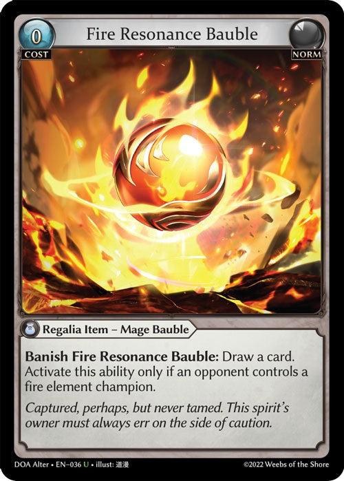 Fire Resonance Bauble (036) [Dawn of Ashes: Alter Edition] | Good Games Adelaide SA
