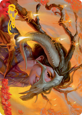 Hedgewitch's Mask Art Card (Gold-Stamped Signature) [Innistrad: Midnight Hunt Art Series] | Good Games Adelaide SA