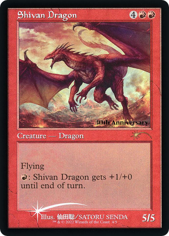 Shivan Dragon Retro Frame 4 (30th Anniversary Promos)  - Foil | Good Games Adelaide SA