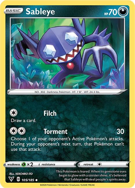 Sableye 105/185 (SWSH04: Vivid Voltage)  - Reverse Holofoil | Good Games Adelaide SA