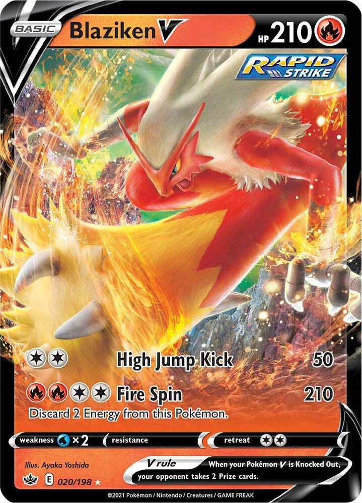 Blaziken V 020/198 (SWSH06: Chilling Reign)  - Holofoil | Good Games Adelaide SA
