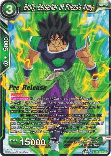 Broly, Berserker of Frieza's Army (BT14-084) [Cross Spirits Prerelease Promos] | Good Games Adelaide SA