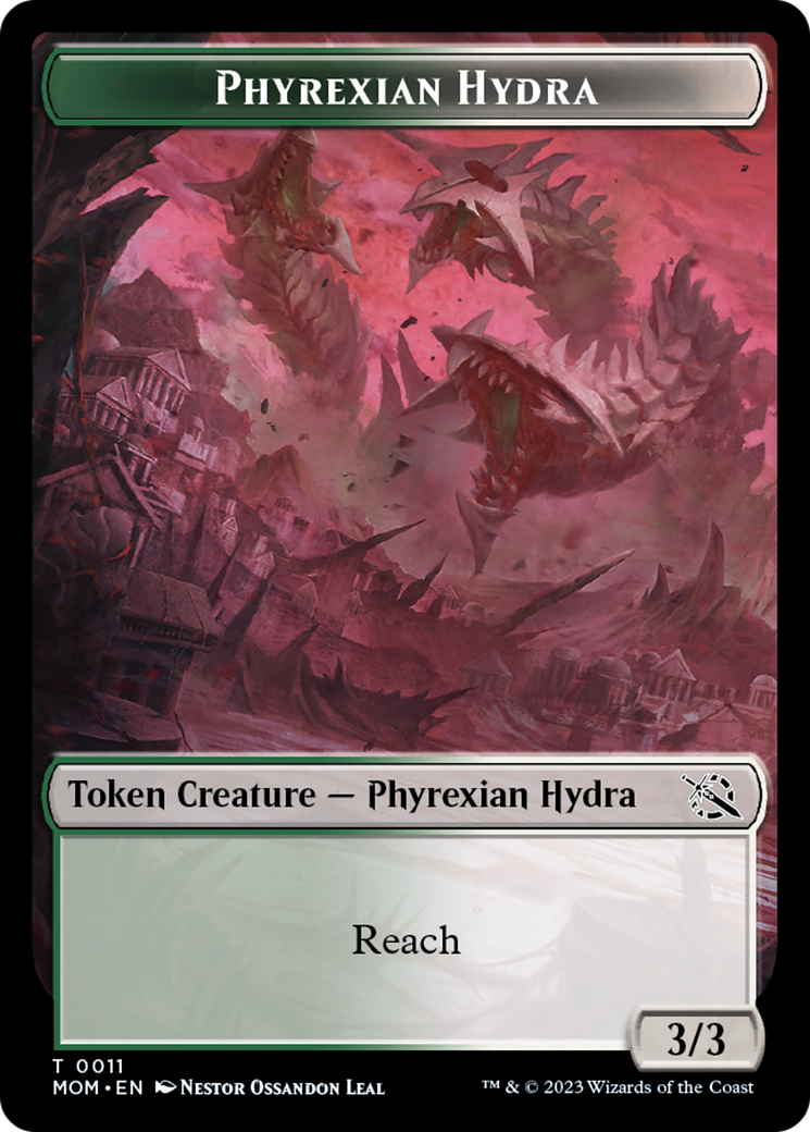 Warrior // Phyrexian Hydra (11) Double-Sided Token [March of the Machine Tokens] | Good Games Adelaide SA