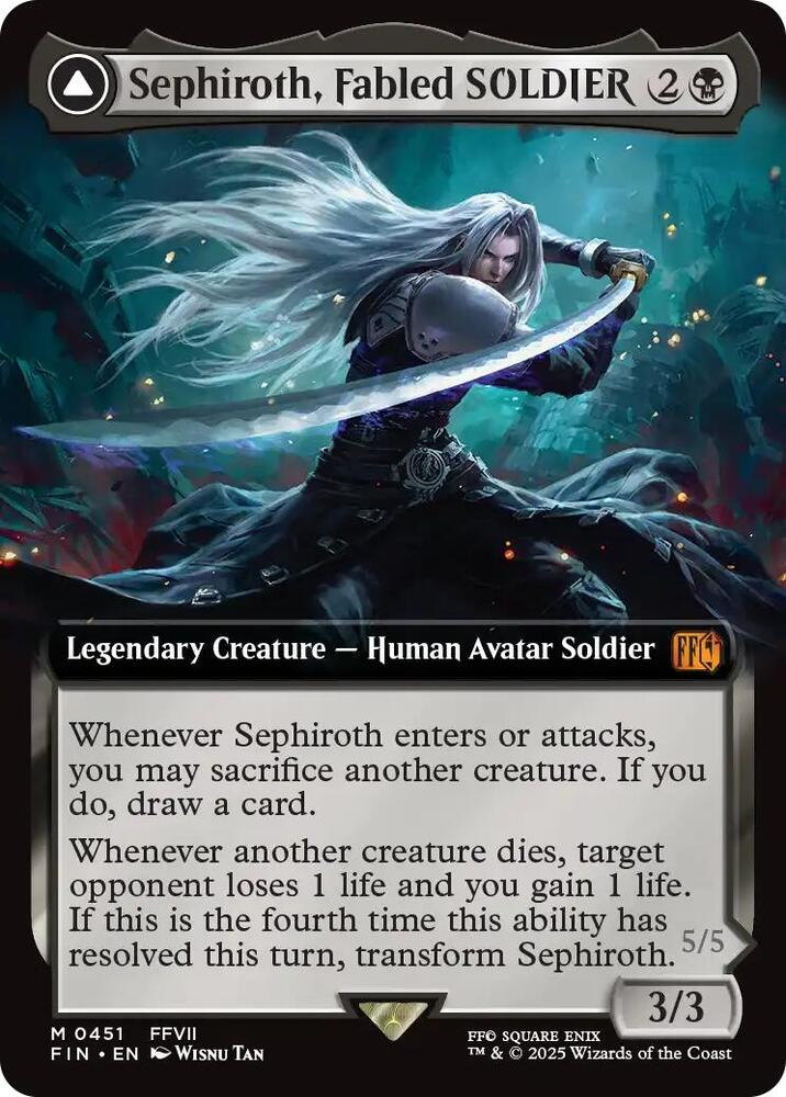 Sephiroth, Fabled SOLDIER // Sephiroth, One-Winged Angel 451/309 (FINAL FANTASY)  - Extended Art Foil | Good Games Adelaide SA