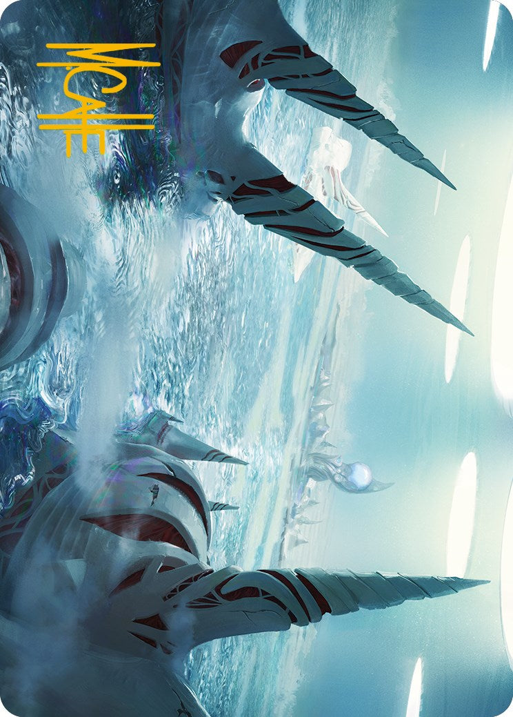 Seachrome Coast Art Card (Gold-Stamped Signature) [Phyrexia: All Will Be One Art Series] | Good Games Adelaide SA