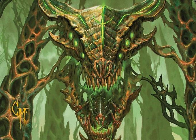 Colossal Dreadmask Art Card Gold Stamped Signature 8 (Art Series: Modern Horizons 3)  | Good Games Adelaide SA