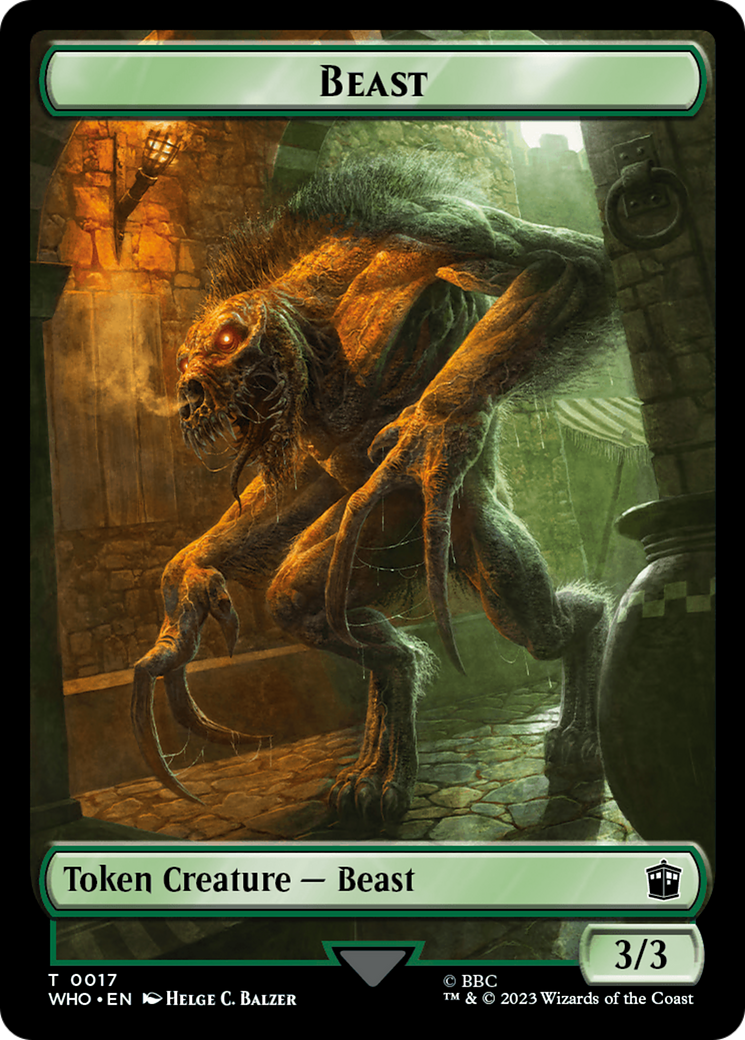 Warrior // Beast Double-Sided Token [Doctor Who Tokens] | Good Games Adelaide SA