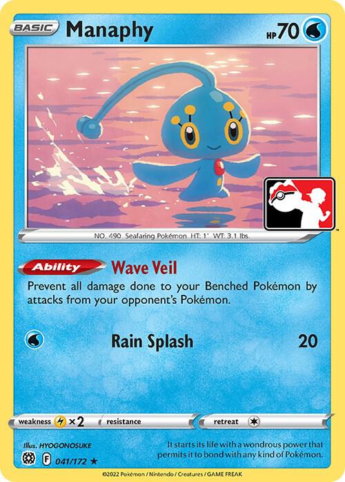 Manaphy Series 2/3 041/172 (Prize Pack Series Cards)  - Holofoil | Good Games Adelaide SA