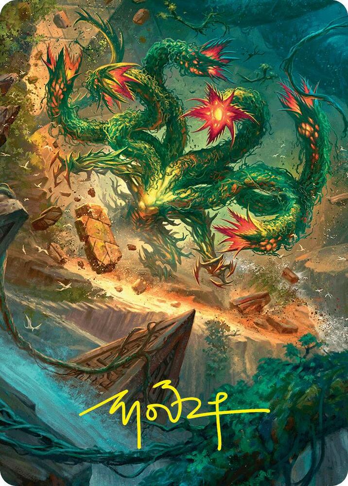 Mossborn Hydra Art Card 42 54 Gold Stamped Signature 42 (Art Series: Foundations)  | Good Games Adelaide SA
