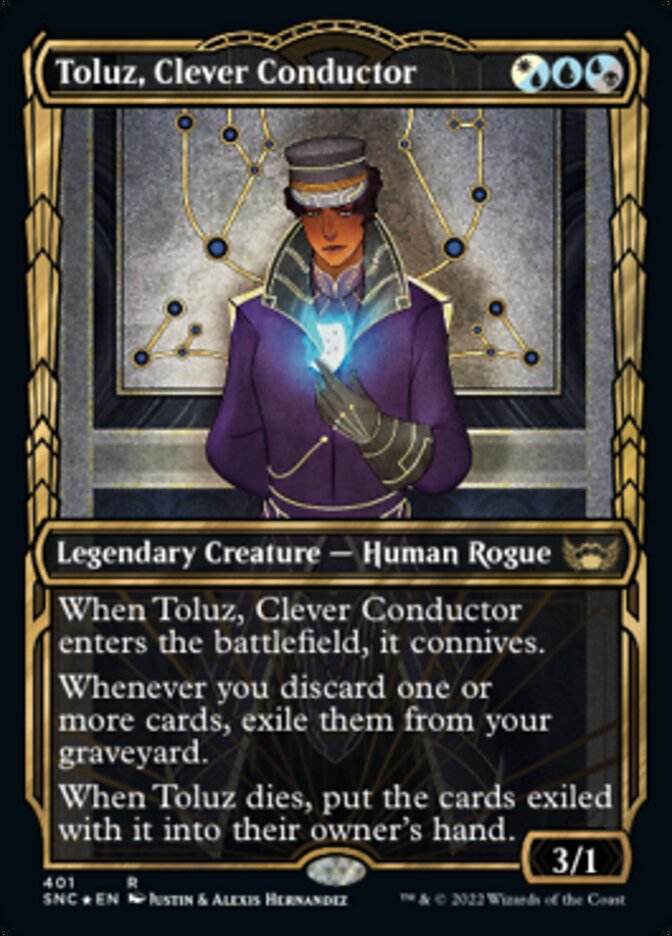 Toluz, Clever Conductor (Showcase Golden Age Gilded Foil) [Streets of New Capenna] | Good Games Adelaide SA
