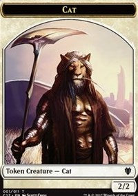 Cat (001) // Cat Warrior (008) Double-sided Token [Commander 2017 Tokens] | Good Games Adelaide SA