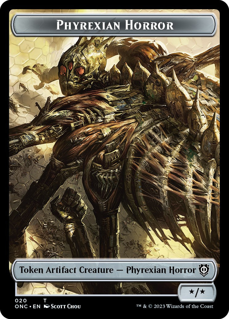 Phyrexian Wurm // Phyrexian Horror Double-Sided Token [Phyrexia: All Will Be One Commander Tokens] | Good Games Adelaide SA